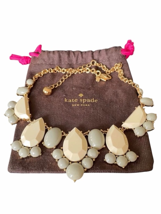 kate spade Jewelry - ♠️Kate Spade Gold and Cream Teardrop Necklace. Gently worn.